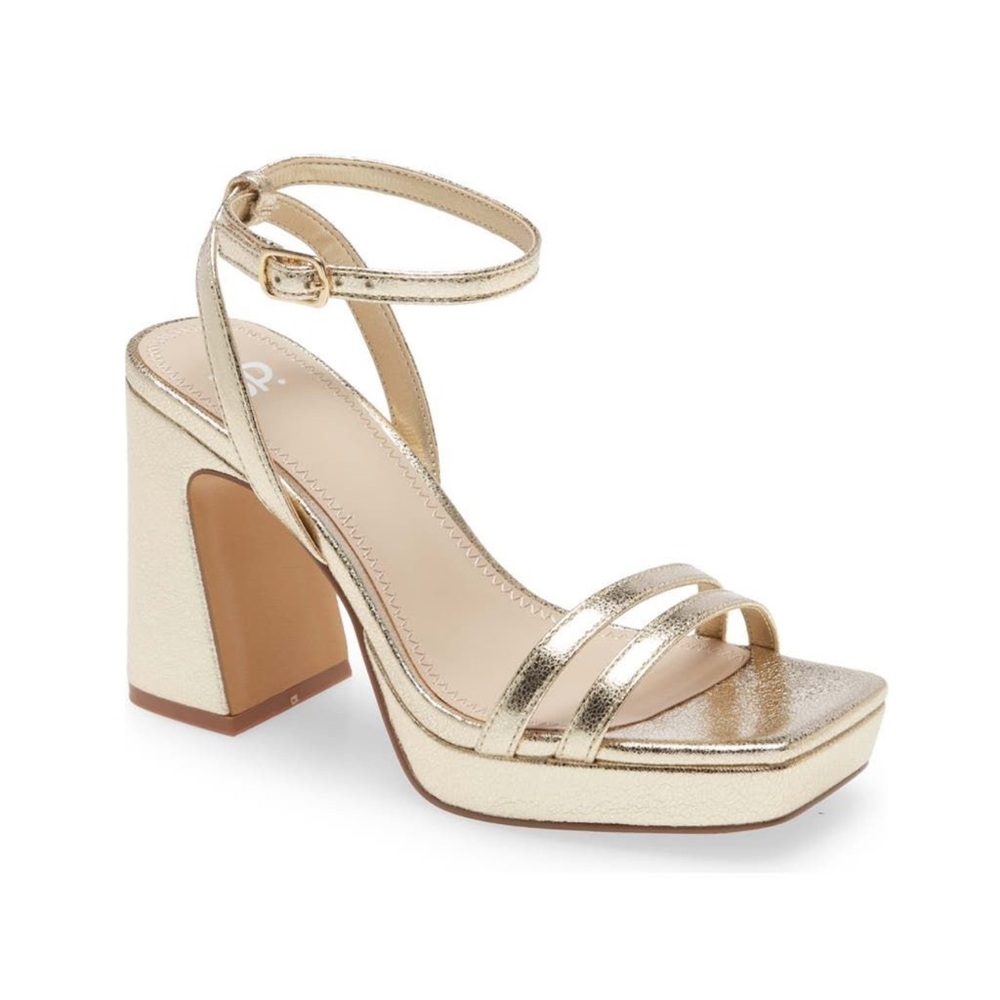 BP Gold Platform Heel Sandals
